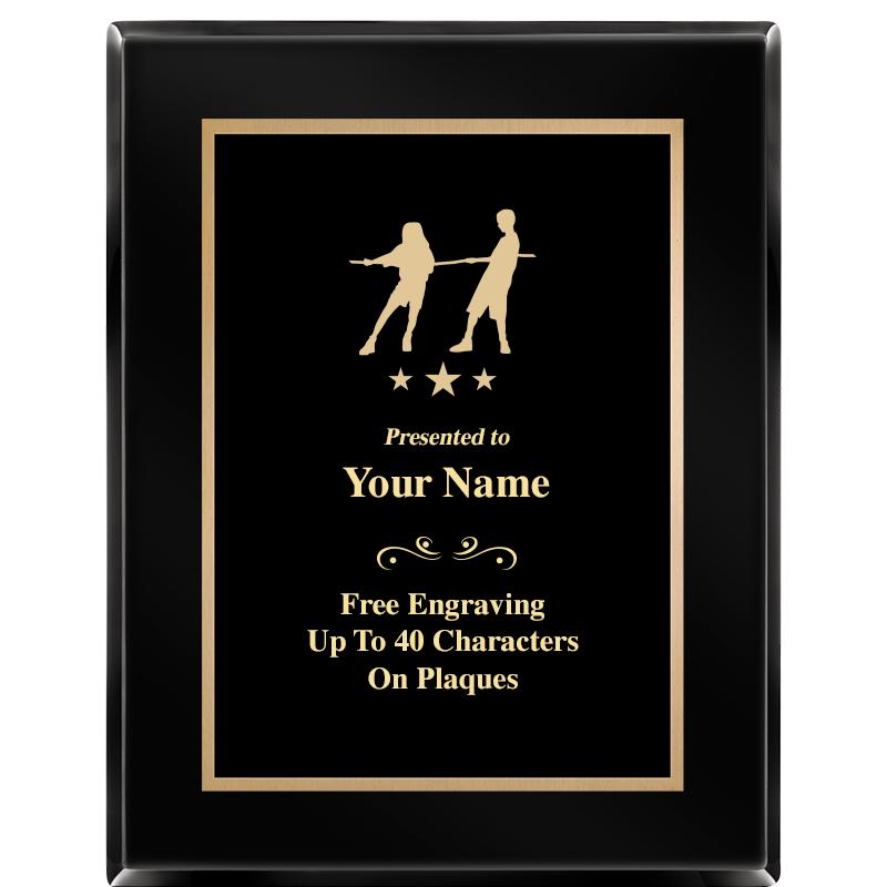 7X9 BLACK METAL PLT EBONY PLQ