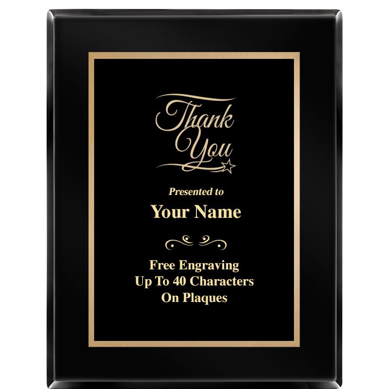 7X9 BLACK METAL PLT EBONY PLQ