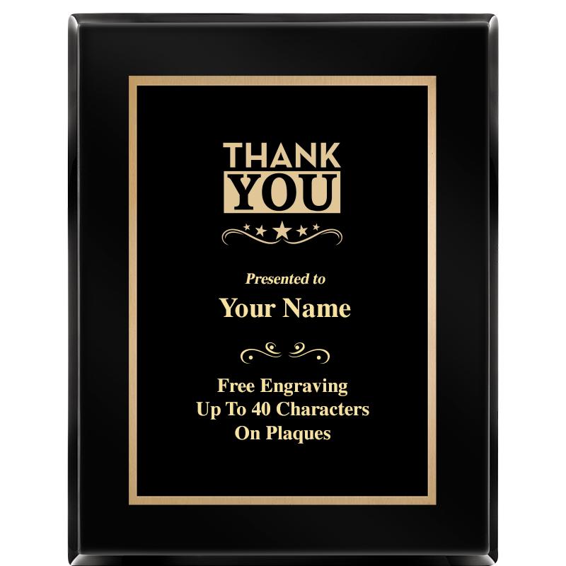 7X9 BLACK METAL PLT EBONY PLQ