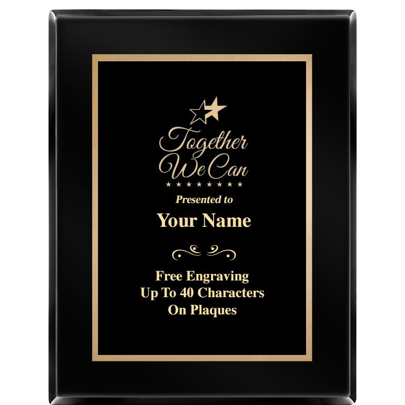 7X9 BLACK METAL PLT EBONY PLQ