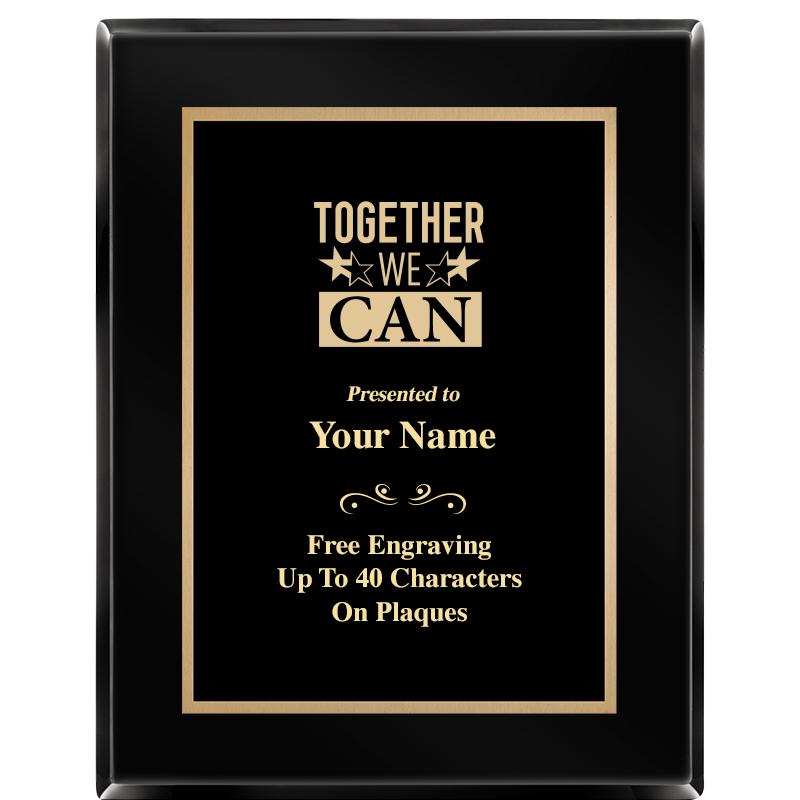 7X9 BLACK METAL PLT EBONY PLQ