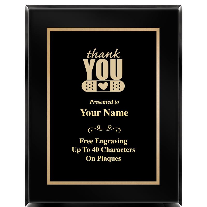 7X9 BLACK METAL PLT EBONY PLQ