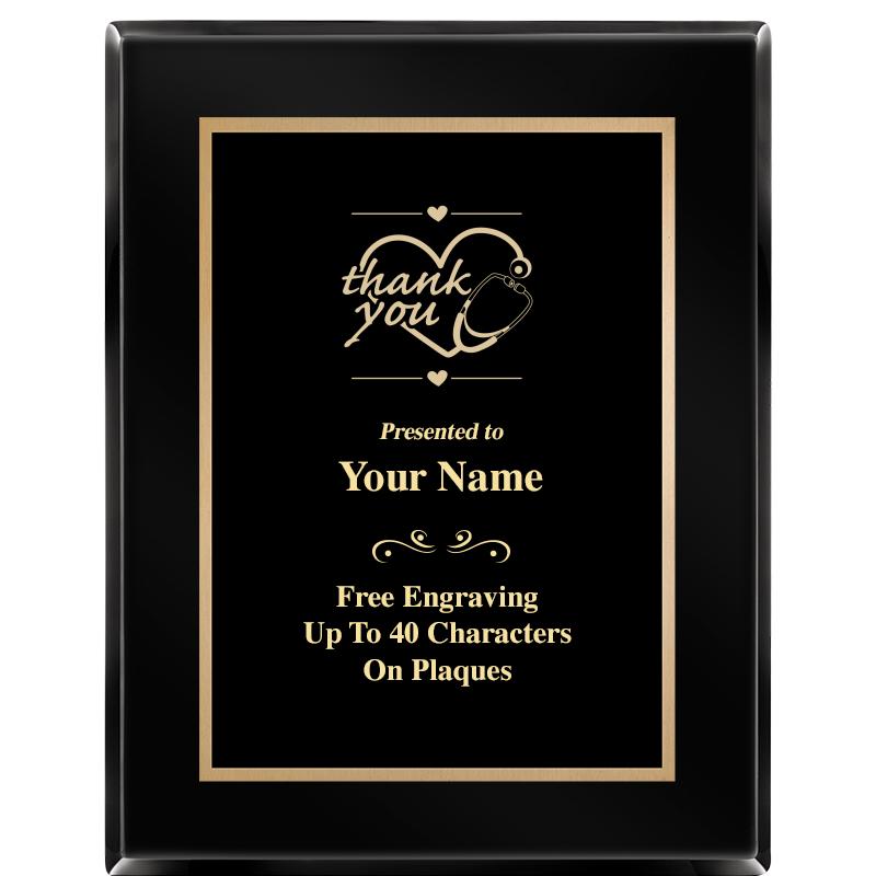 7X9 BLACK METAL PLT EBONY PLQ