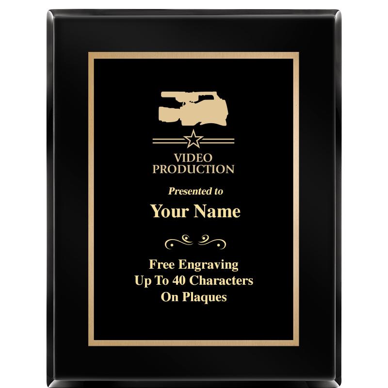 7X9 BLACK METAL PLT EBONY PLQ