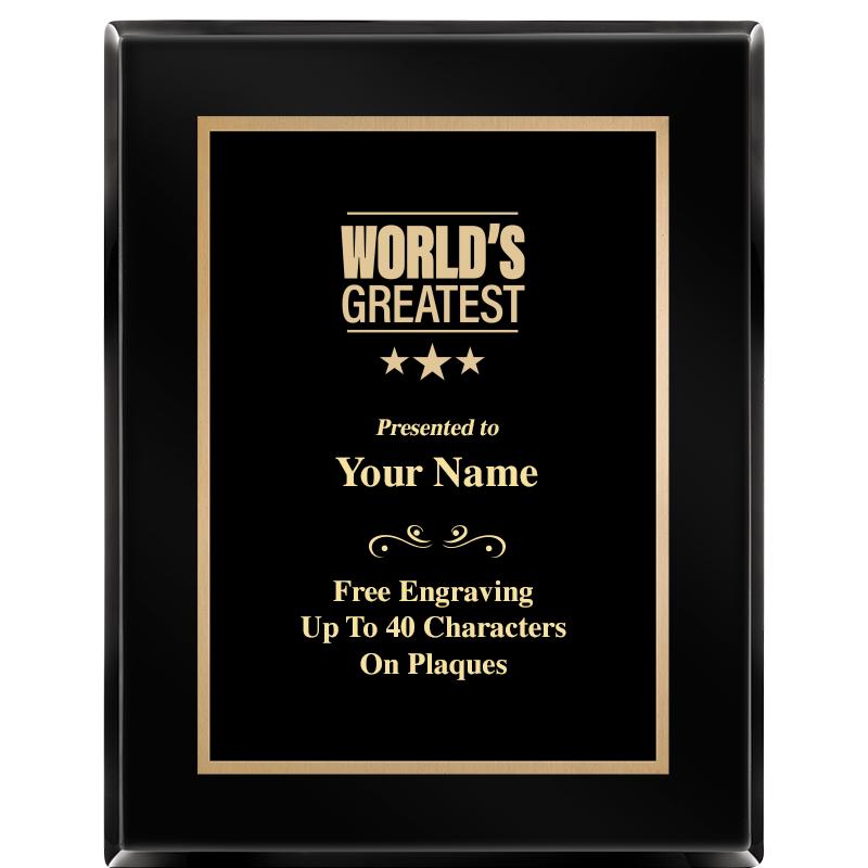 7X9 BLACK METAL PLT EBONY PLQ