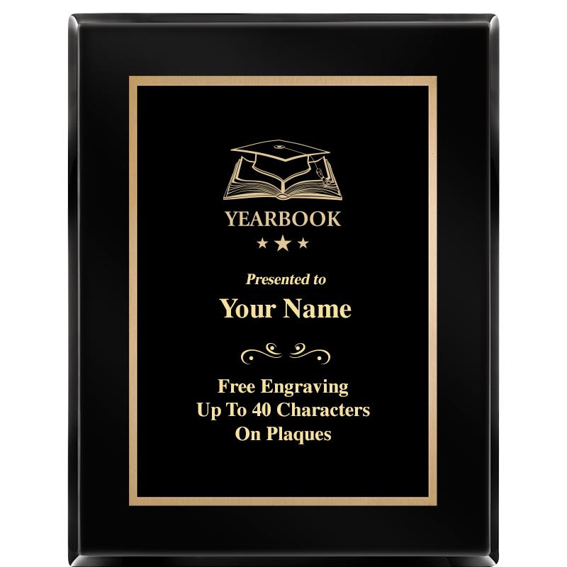 7X9 BLACK METAL PLT EBONY PLQ