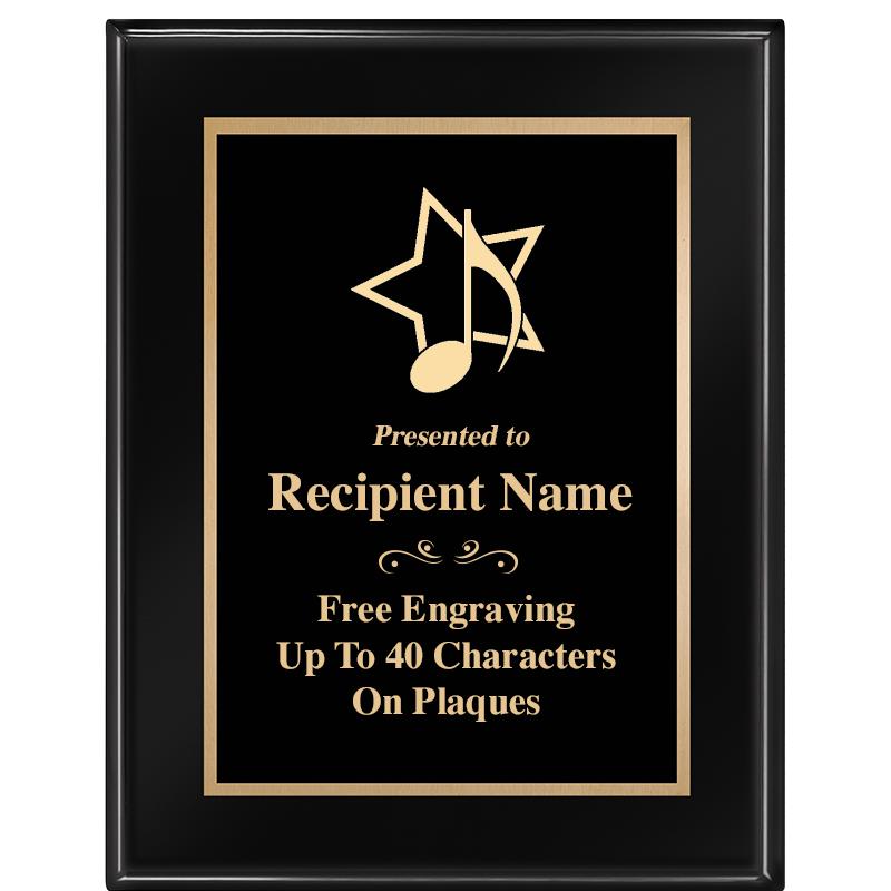 7 X 9 GLOSSED EBONY PLAQUE