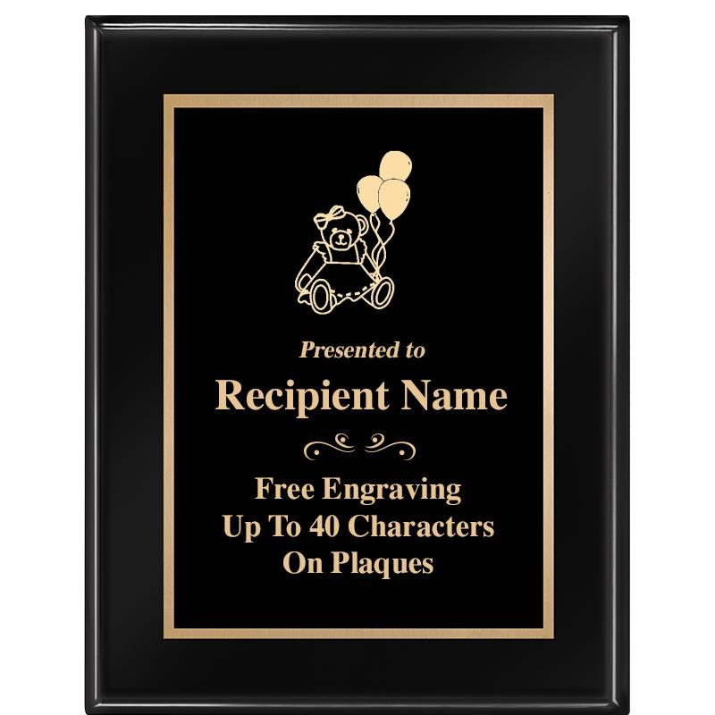 7 X 9 GLOSSED EBONY PLAQUE