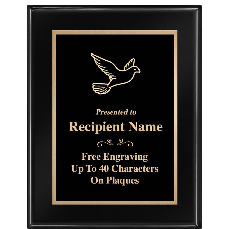 7 X 9 GLOSSED EBONY PLAQUE