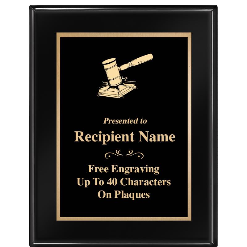 7 X 9 GLOSSED EBONY PLAQUE