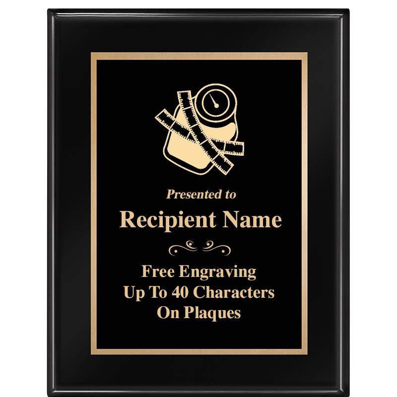 7 X 9 GLOSSED EBONY PLAQUE