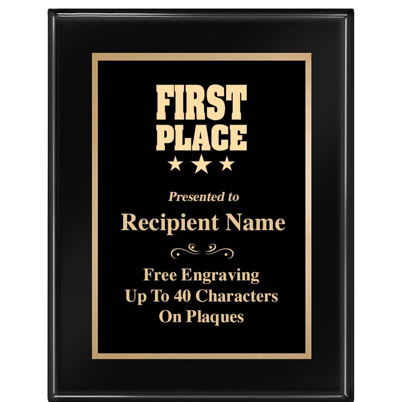 7 X 9 GLOSSED EBONY PLAQUE