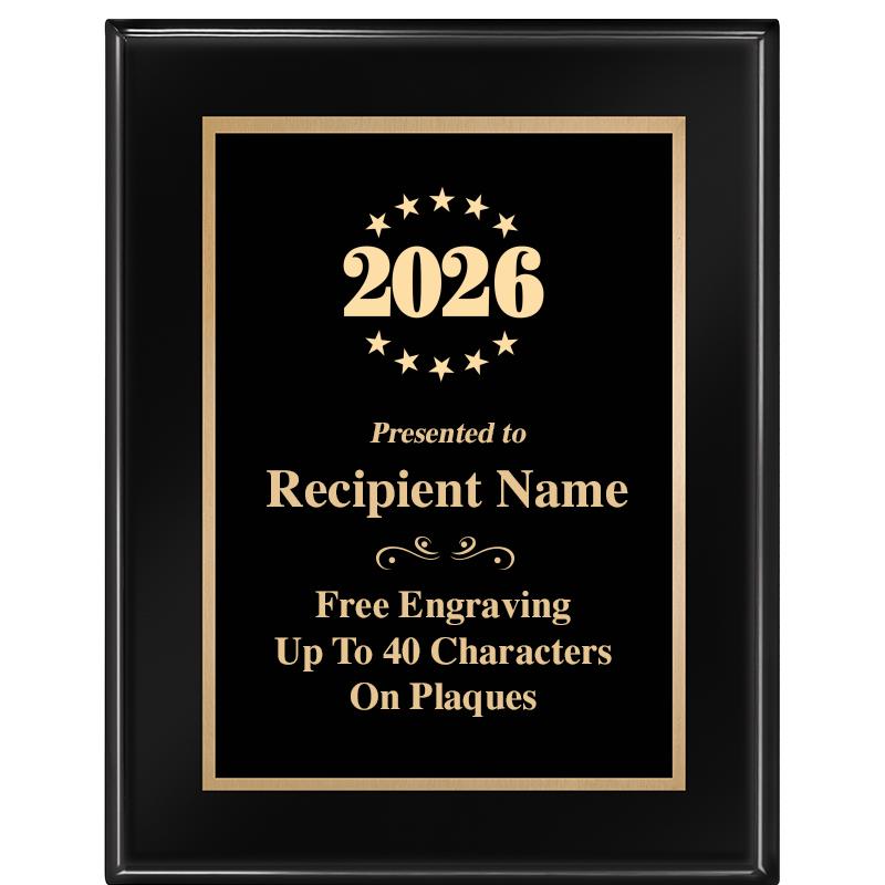 7 X 9 GLOSSED EBONY PLAQUE