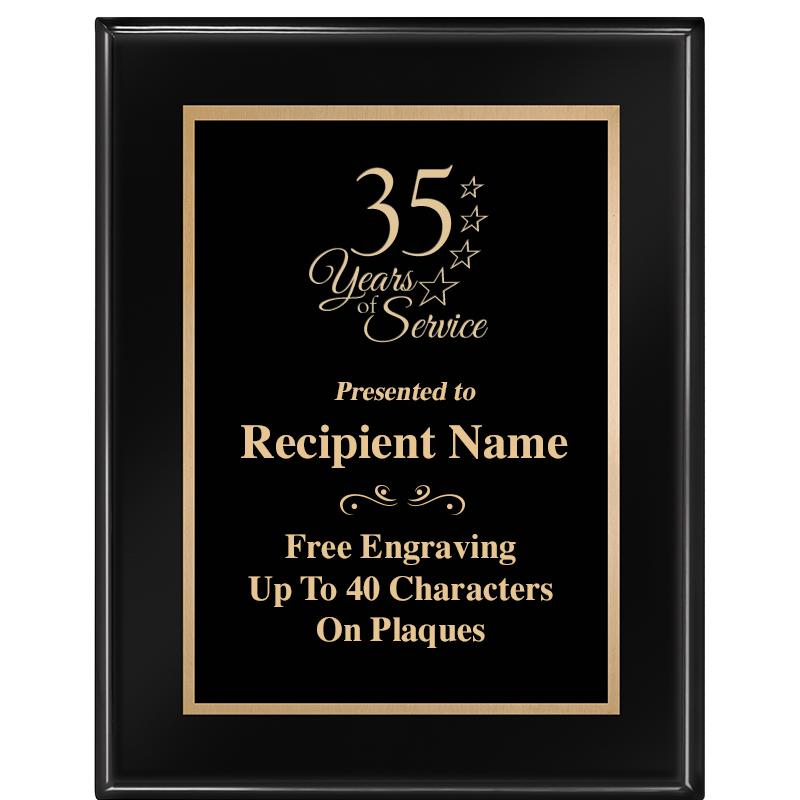 7 X 9 GLOSSED EBONY PLAQUE