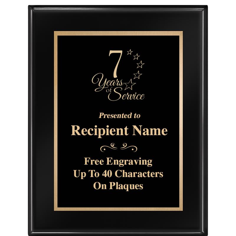 7 X 9 GLOSSED EBONY PLAQUE