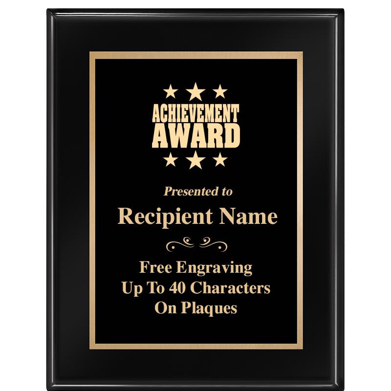 7 X 9 GLOSSED EBONY PLAQUE