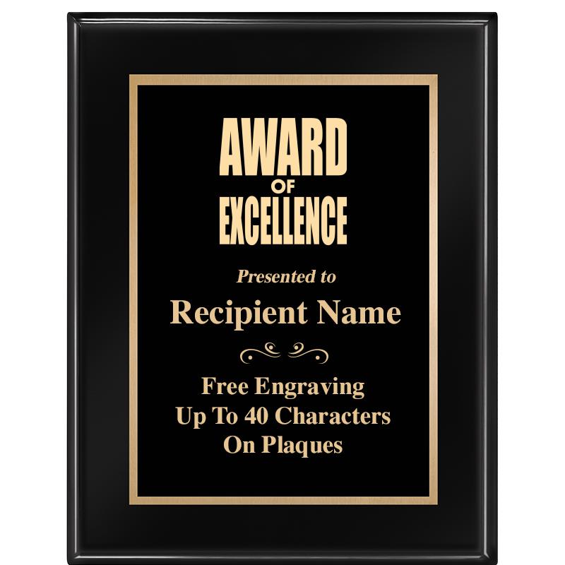 7 X 9 GLOSSED EBONY PLAQUE