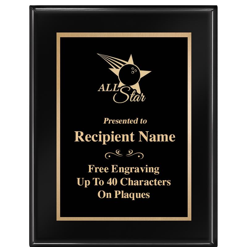 7 X 9 GLOSSED EBONY PLAQUE