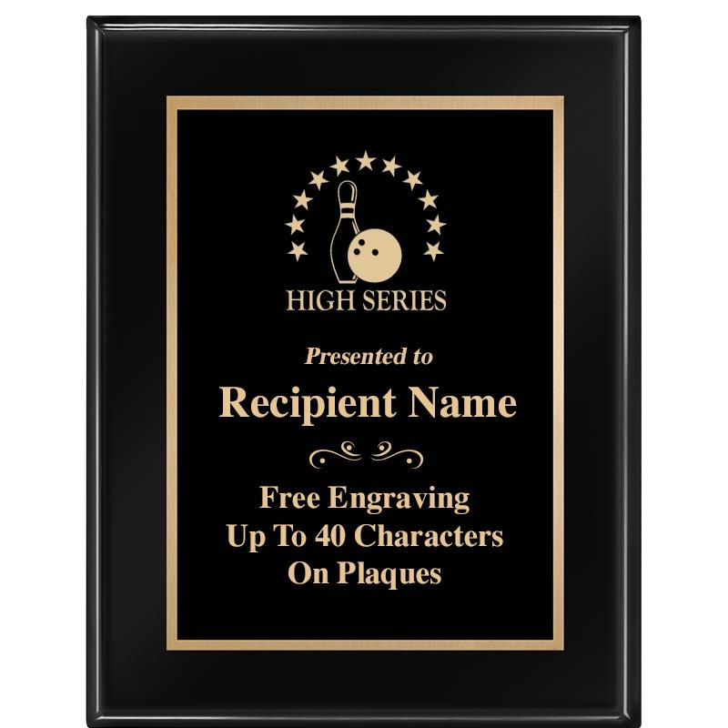 7 X 9 GLOSSED EBONY PLAQUE