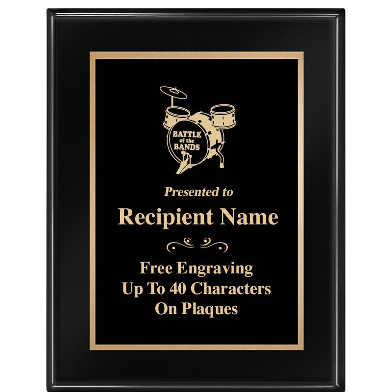 7 X 9 GLOSSED EBONY PLAQUE