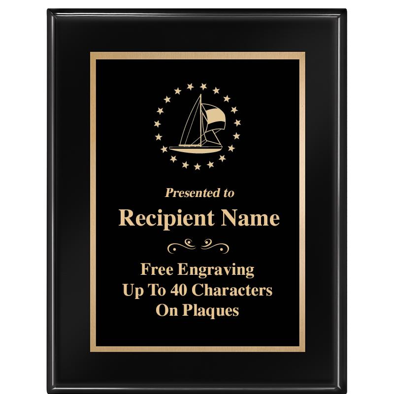 7 X 9 GLOSSED EBONY PLAQUE