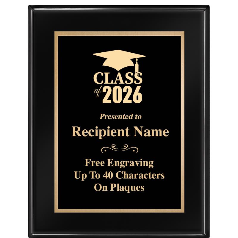 7 X 9 GLOSSED EBONY PLAQUE