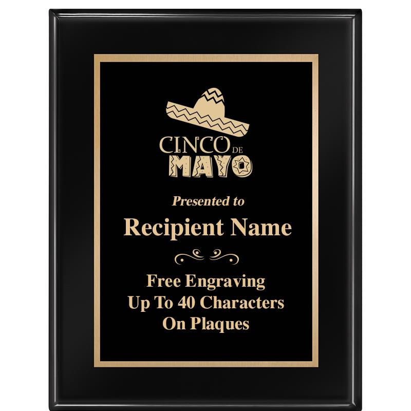 7 X 9 GLOSSED EBONY PLAQUE