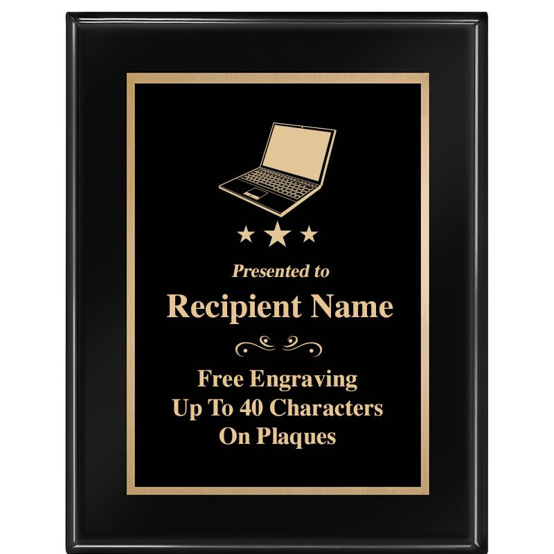 7 X 9 GLOSSED EBONY PLAQUE