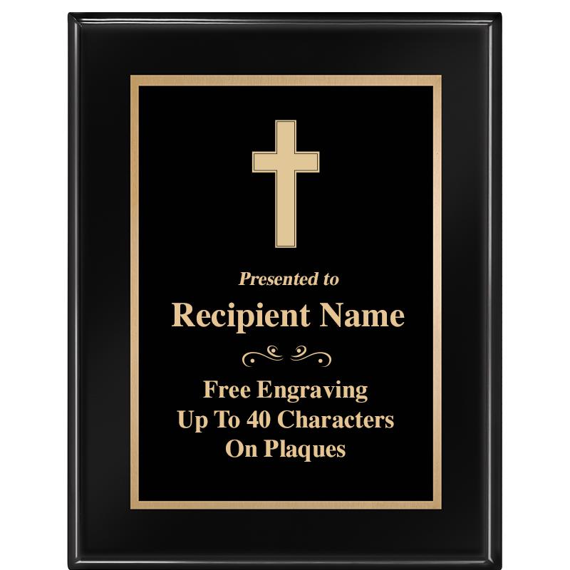 7 X 9 GLOSSED EBONY PLAQUE