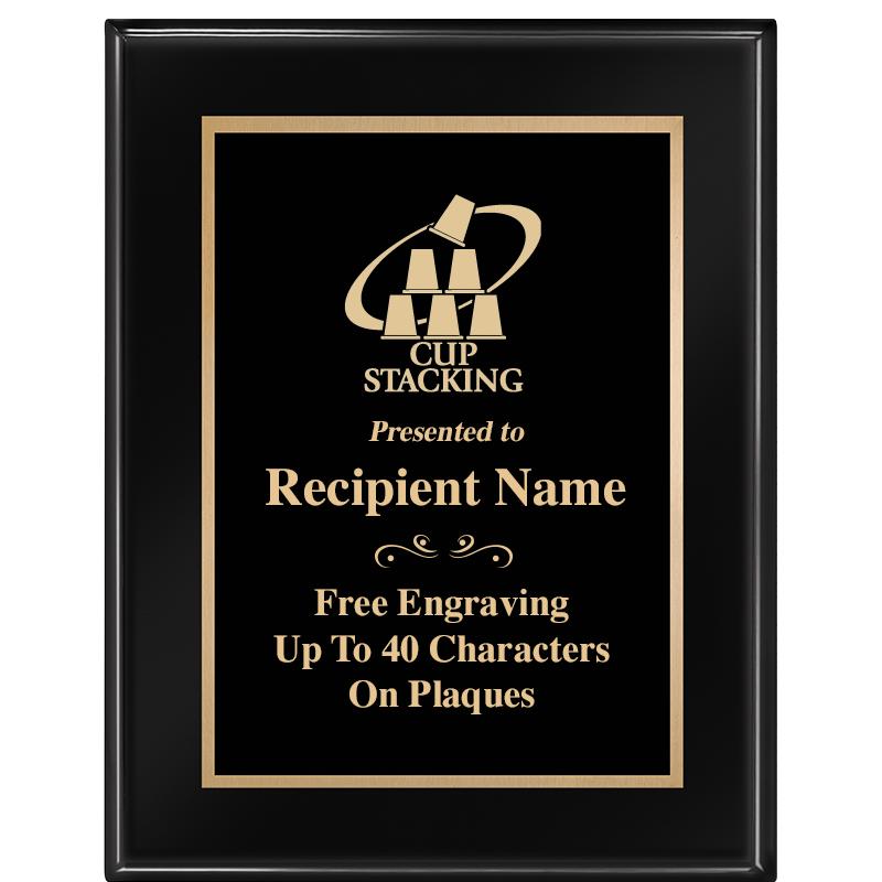 7 X 9 GLOSSED EBONY PLAQUE