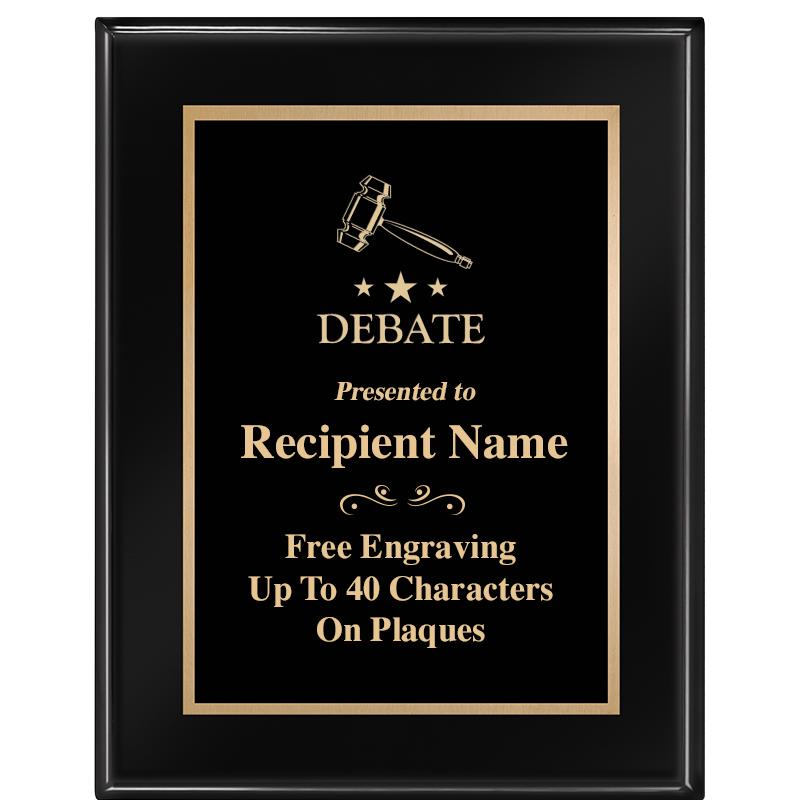 7 X 9 GLOSSED EBONY PLAQUE