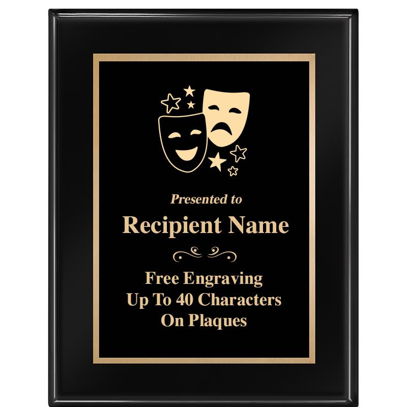 7 X 9 GLOSSED EBONY PLAQUE