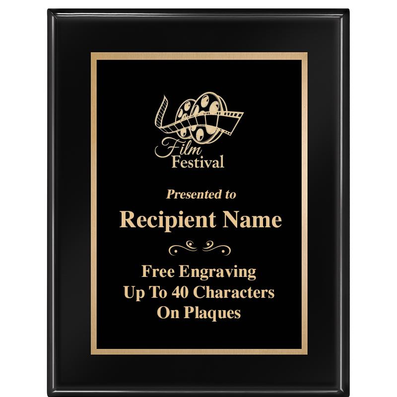 7 X 9 GLOSSED EBONY PLAQUE