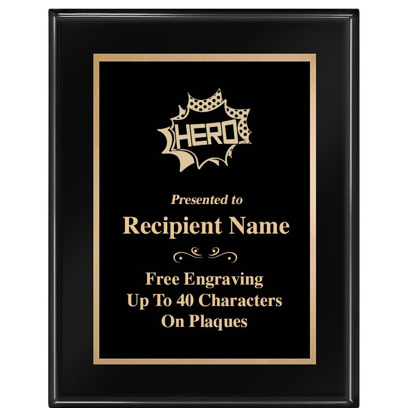 7 X 9 GLOSSED EBONY PLAQUE