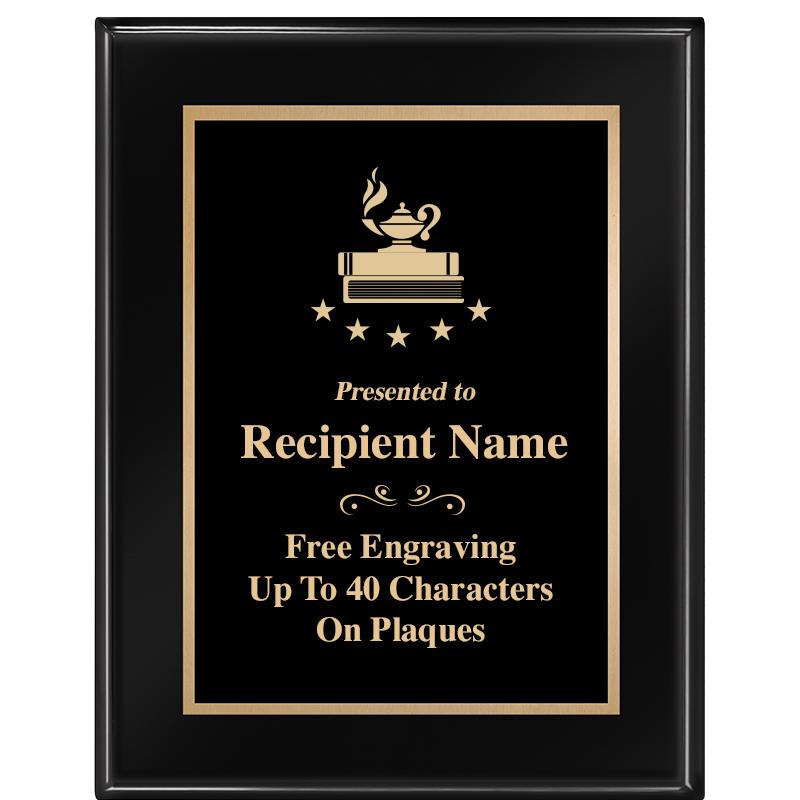 7 X 9 GLOSSED EBONY PLAQUE