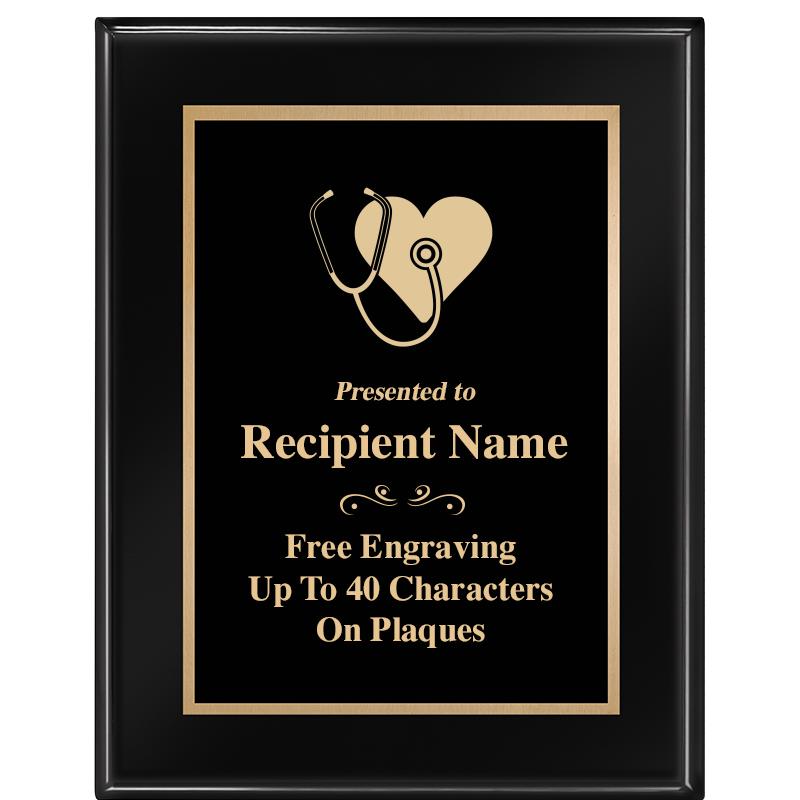 7 X 9 GLOSSED EBONY PLAQUE