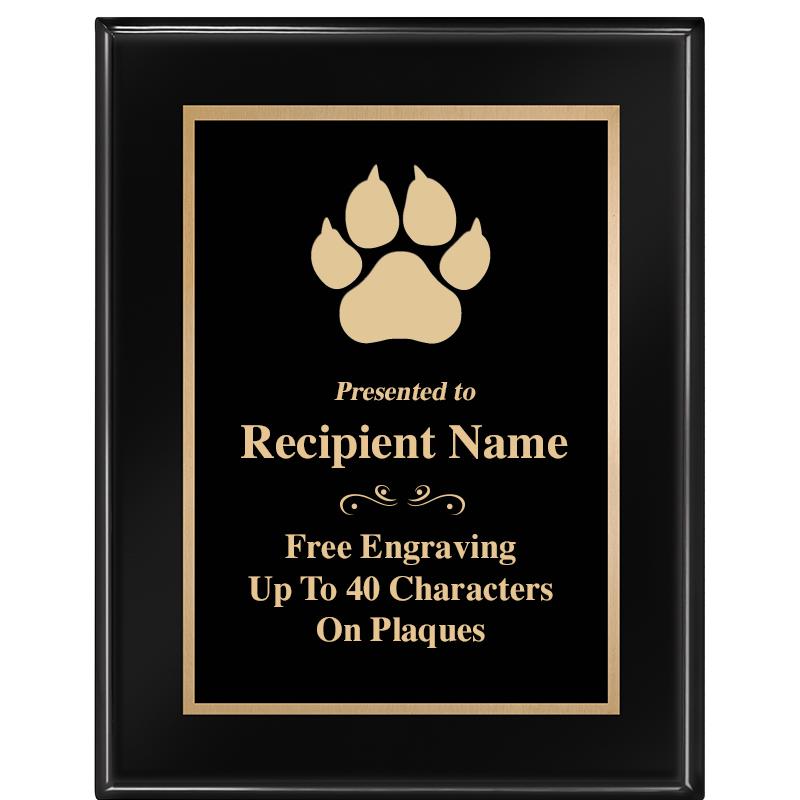 7 X 9 GLOSSED EBONY PLAQUE
