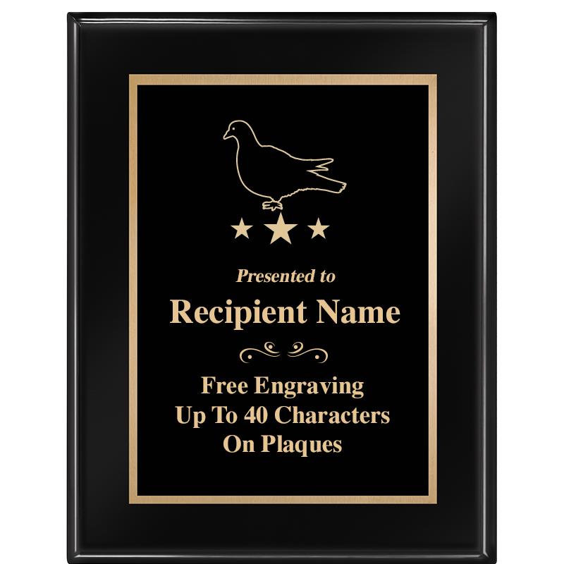 7 X 9 GLOSSED EBONY PLAQUE
