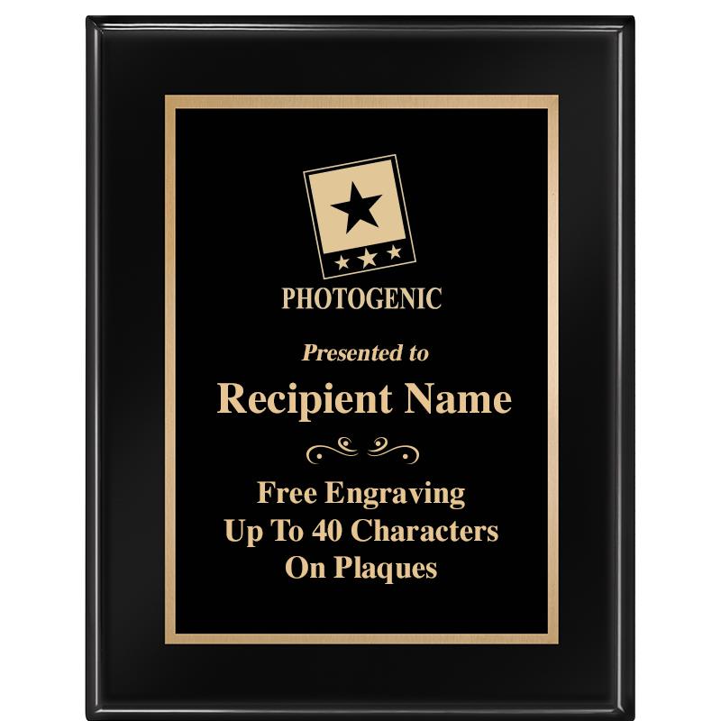 7 X 9 GLOSSED EBONY PLAQUE