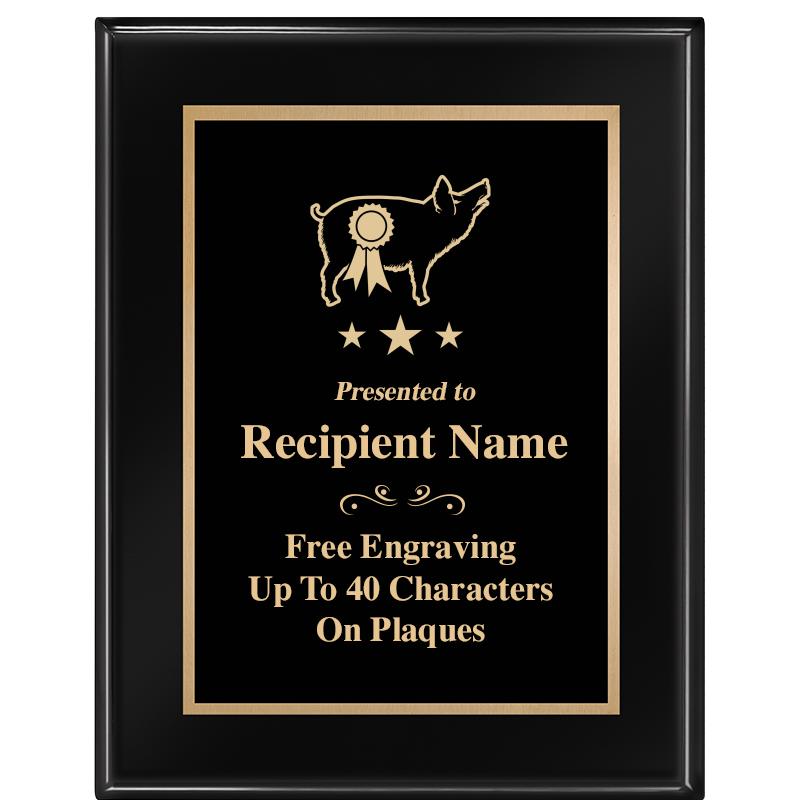 7 X 9 GLOSSED EBONY PLAQUE
