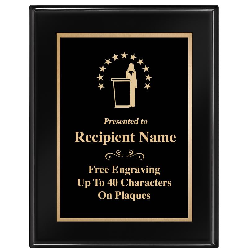 7 X 9 GLOSSED EBONY PLAQUE