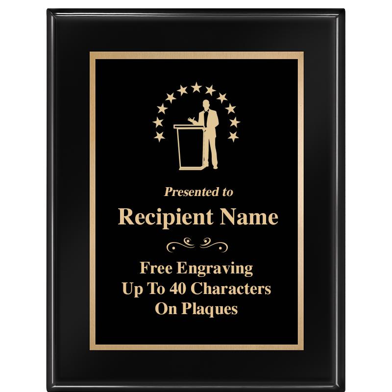 7 X 9 GLOSSED EBONY PLAQUE