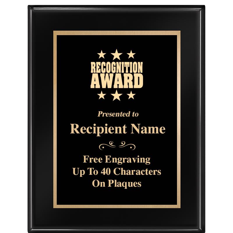 7 X 9 GLOSSED EBONY PLAQUE