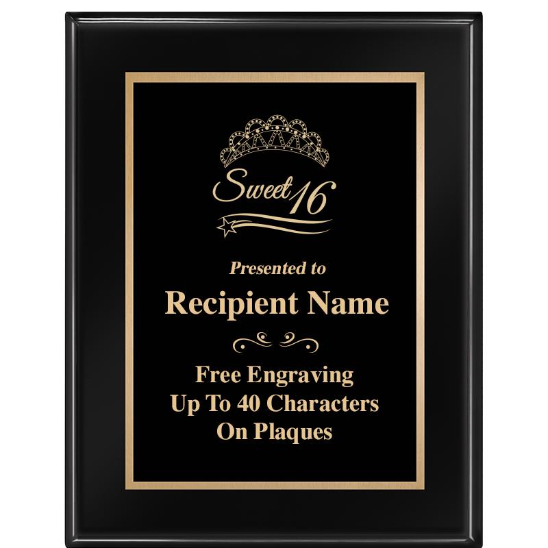 7 X 9 GLOSSED EBONY PLAQUE