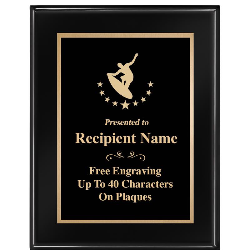 7 X 9 GLOSSED EBONY PLAQUE