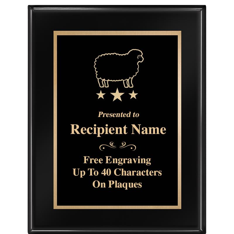 7 X 9 GLOSSED EBONY PLAQUE