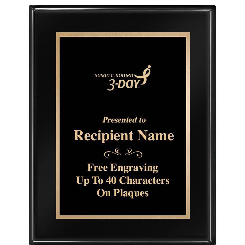 7 X 9 GLOSSED EBONY PLAQUE