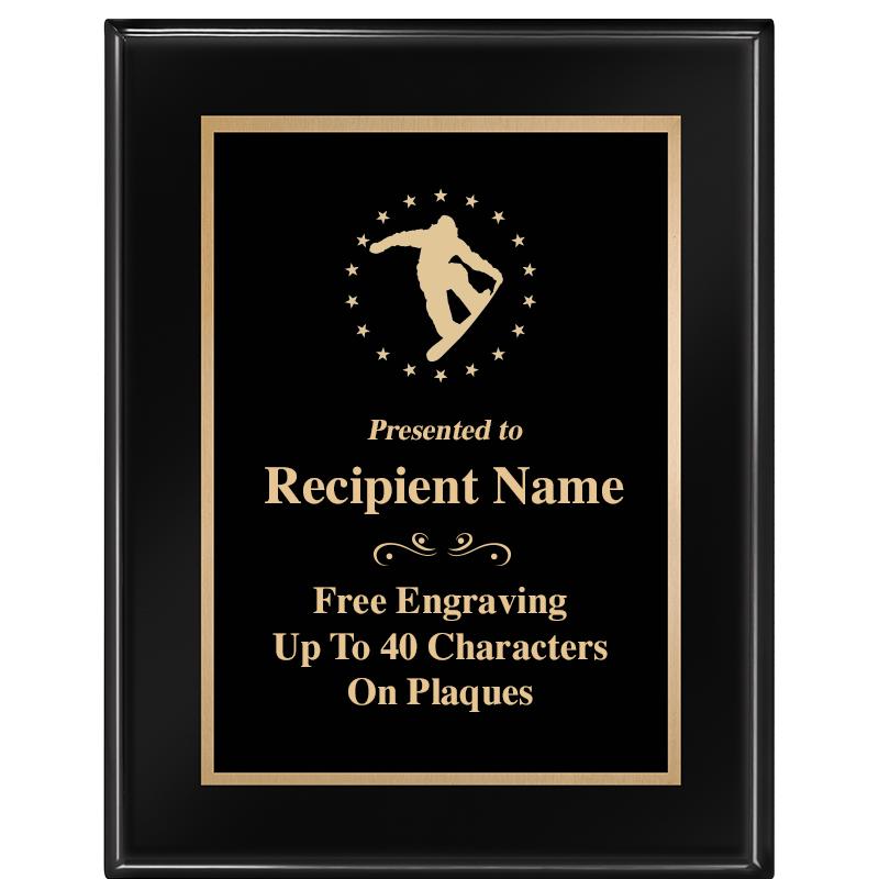7 X 9 GLOSSED EBONY PLAQUE