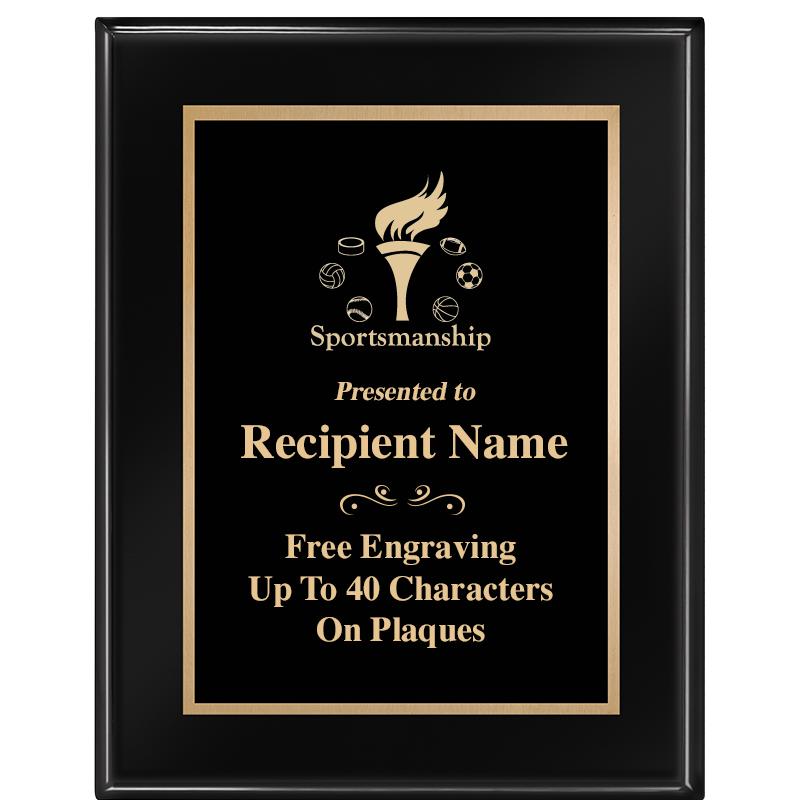 7 X 9 GLOSSED EBONY PLAQUE