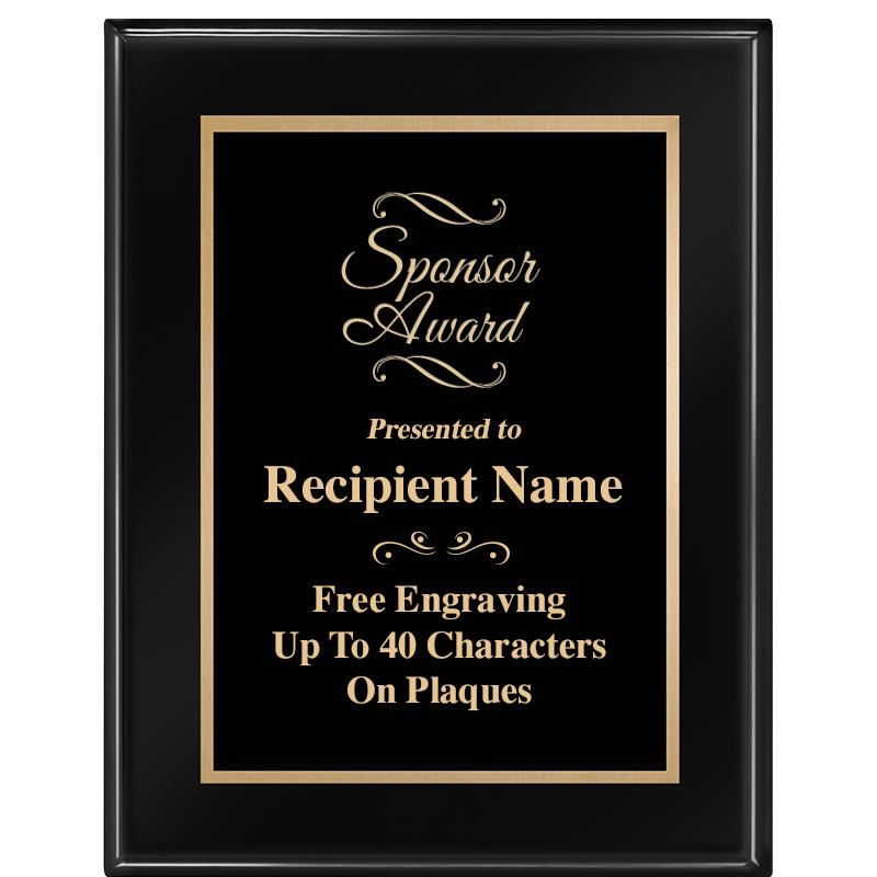 7 X 9 GLOSSED EBONY PLAQUE
